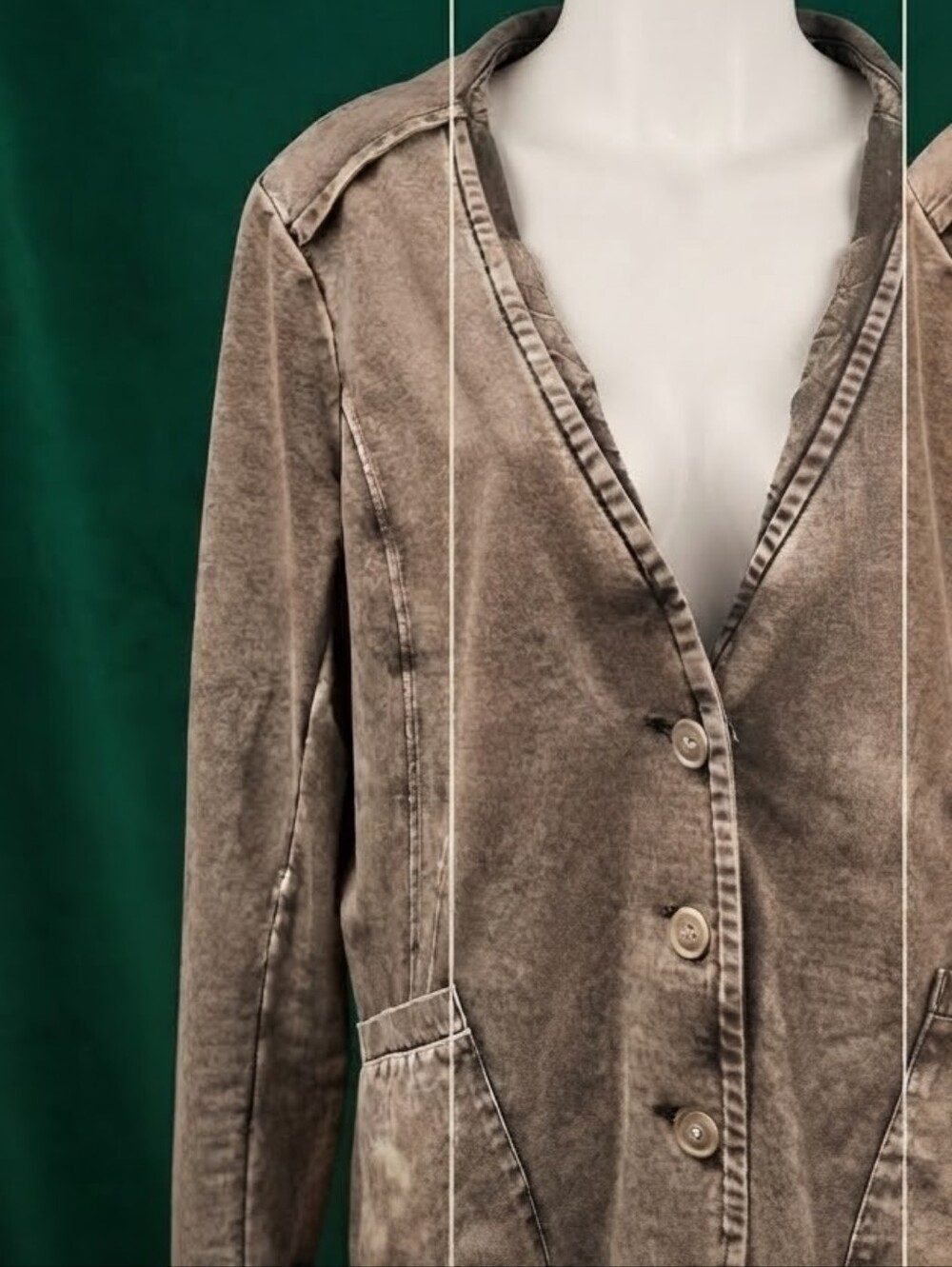 Sandwich_ Women's Grey Acid Wash Cardigan Blazer - Picture 4 of 7